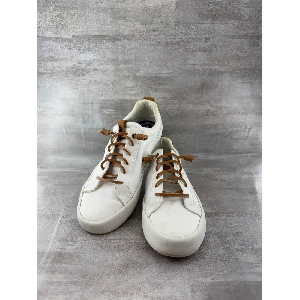 Sperry Bermuda Beach Women White Canvas Low Top Sneakers 109155 Size 8